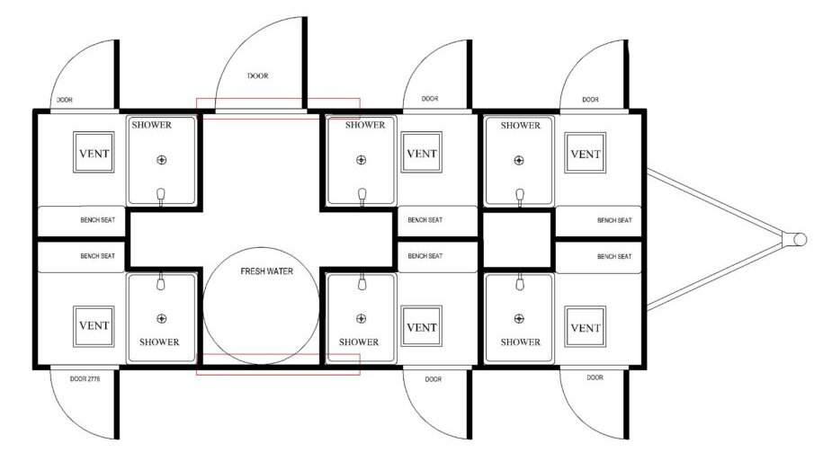 SIX STATION SHOWER TRAILER FLOOR PLAN
