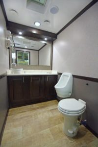 LUXURY 2 STATION PORTABLE RESTROOM TRAILER PICTURE URINAL